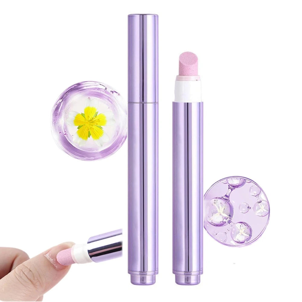 1Pcs 3-In-1 Nail Care Essentical Oil Pen Remover Dead Skin Burrs Nail Cuticle Pusher Strengthen Repair Damaged Nail Essent Oils