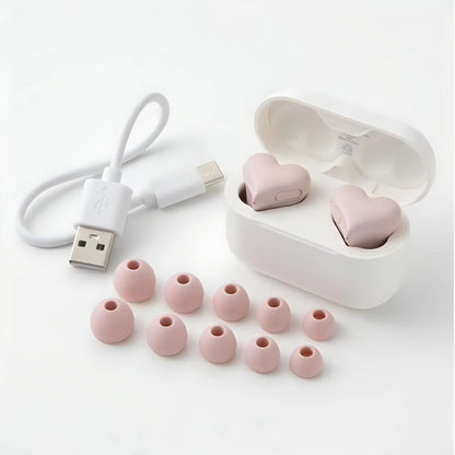 Bluetooth 5.3 Wireless Headphones Heart Shaped Earphones Woman HiFi Music Heart Earbuds Headset Fashion High Quality Girl Gifts