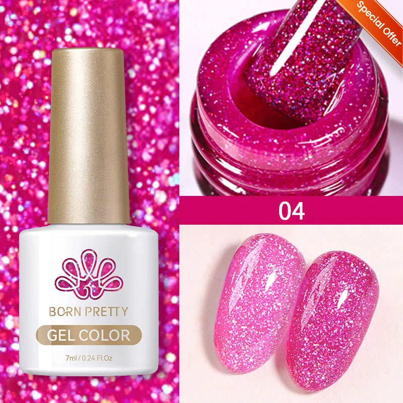 BORN PRETTY Cat Magnetic Gel Nail Polish 10ml Crystal Holographics Glass Bead Semi Permanent Soak Off UV LED Nail Art Manicure