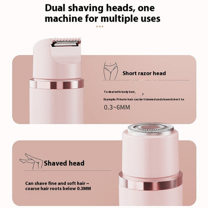 Dual-Head Electric Shaver Painless Women's Epilator for Bikini area and other places as Underarm Facial Lips Leg